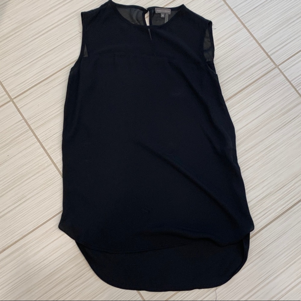 Sheer top sleeveless blouse